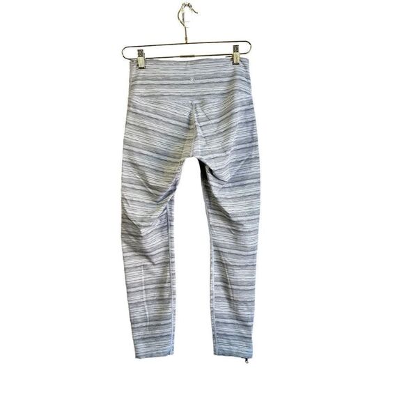 Lululemon High Times Pant Zip Leg Women's 6 Cyber Stripe White / Silver Fox Yoga - Picture 2 of 6